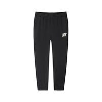 鸿星尔克(ERKE)童装中大童中性通用针织长裤儿童绑带休闲运动裤正黑150