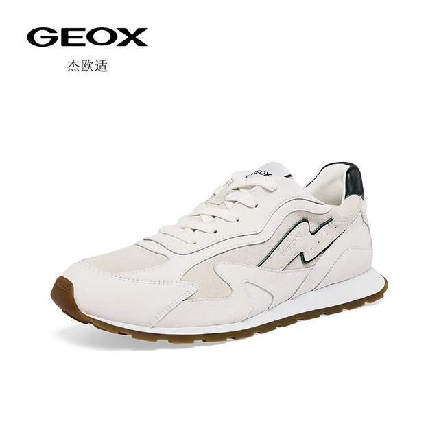 今日必买、年货大集：GEOX 【新年穿搭】舒适百搭圆头厚底运动低帮男鞋 白色