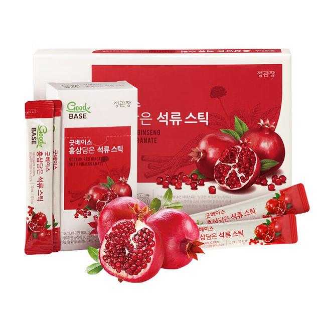 正官庄 韩国进口6年根红石榴液人参补气年货节礼盒10ml*30包年货节 石榴汁 10ml*30包
