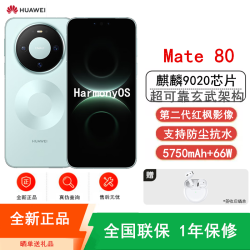 华为 [全新]华为Mate80 12+256GB 云杉绿 麒麟9020芯 卫星消息 第二代红枫影像