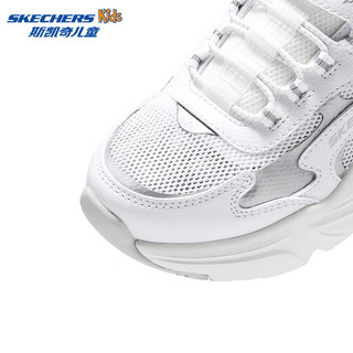 SKECHERS/斯凯奇 耐磨 儿童运动鞋 女童/白色/银色 /WSL 36