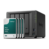 Synology/群晖 四核心 四盘位 NAS网络存储服务器+4块群晖原厂6TB硬盘