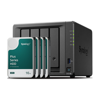 Synology/群晖 四核心四盘位 NAS网络存储服务器+4块群晖原厂16TB硬盘