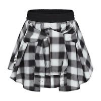 little MO&Co.little moco童装24夏装女童假两件格纹短裙半身裙KBD2SOT032 黑白格色 120/53