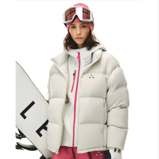 国家补贴：FPA 【新年穿搭】男女同款字母印花90羽绒服防风防寒外套 杏色