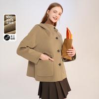 限尺码：La·go·go 商场同款秋冬英伦文艺风通勤插肩连帽大衣女