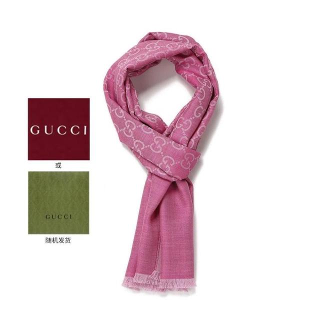 年货大集、超V会员：GUCCI 【情人节礼物】桑蚕丝羊毛丝巾围巾新年礼物含礼袋165904