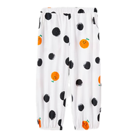 YeeHoO英氏童装儿童裤子防蚊裤夏季男女童长裤户外休闲舒适束脚裤 黑影甜橙 90CM