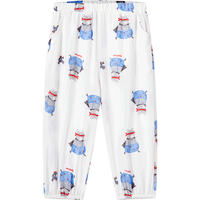 YeeHoO英氏童装儿童裤子防蚊裤夏季男女童长裤户外休闲舒适束脚裤 眼镜熊 120CM