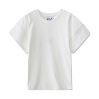 丽丽 LILY2024夏日常通勤基础款圆领纯色百搭T恤时尚显瘦短袖上衣 601白色 XL