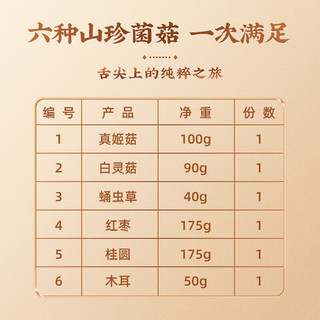  首祖 干菌菇礼盒 6种干货630g-大红拉丝工艺礼盒