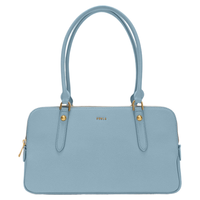 FURLA GIULIA牛皮中号女士时尚单肩包波士顿包保龄球包 蓝色 M