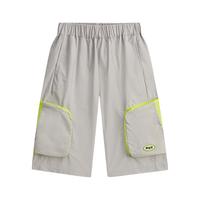 马骑顿 童装男童休闲裤24夏户外儿童七分运动裤子潮 中灰 110cm