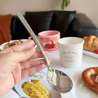 京喜 冰纹勺 410不锈钢 旅行便携勺 1把