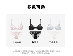 维密 性感舒适轻薄网纱刺绣花卉文胸内裤礼盒