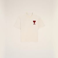 AMI PARIS 男女同款重磅棉刺绣爱心阔版T恤 UTS362.726