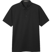 雅戈尔(YOUNGOR)短袖POLO衫男翻领扁机领长绒棉棉弹POLO衫 VSPC533060ACA黑色 L