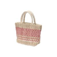 無印良品 MUJI(無印良品 ) 印度手工织 小型托特包 购物袋 手提包 手拎包 度假沙滩包 红色