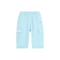 英氏（YEEHOO）男童裤子儿童七分裤中大童装夏季休闲裤轻薄透气工装裤 浅蓝 160 