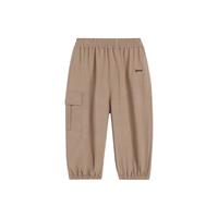 英氏（YEEHOO）男童裤子儿童休闲裤中大童装七分裤夏季轻薄透气束脚裤 卡其 160 