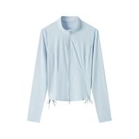 森马（Semir）外套女紧身纯色抽绳上衣小心机2024夏季凉感防晒夹克109324108001 湖蓝80489 M