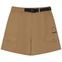 Teenie Weenie小熊女装2024夏装工装风休闲裤短裤通勤收腰裤子 深卡其色 155/XS