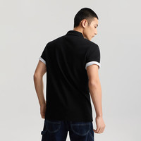  Lee/李 翻领小Logo徽标 男士短袖polo衫 XL 黑色