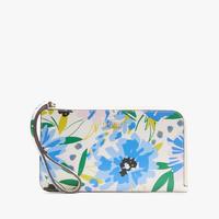 Kate Spade 情人节礼物品牌自营LUCY时尚轻奢小号花卉多卡位拉链手拿钱包