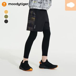  moodytiger 透气高弹 儿童运动裤