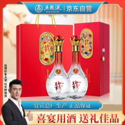 五粮液 万事如意精品 浓香型白酒52度500ml*2瓶礼盒装