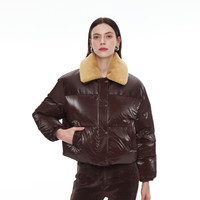 GUESS 女士翻领短款羽绒服 YO4W5892