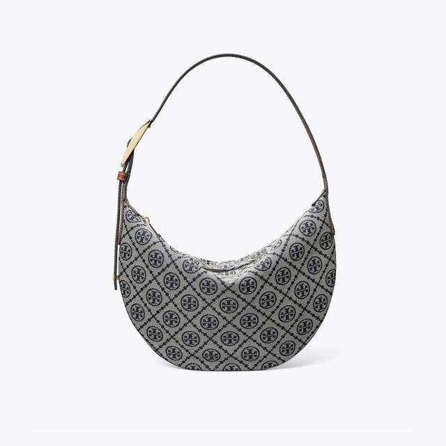 TORY BURCH T Monogram标志提花小号简约单肩包新月包