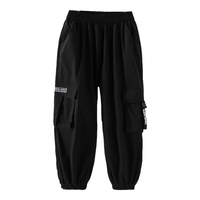 男生女生男生女生童装女童夏款裤子薄款防蚊裤儿童2024夏装长裤运动裤 黑色 140