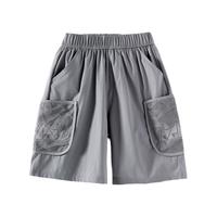 男生女生男生女生童装男小童夏装五分裤儿童运动裤中裤夏季休闲裤子潮 灰色 110