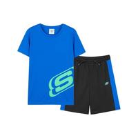  SKECHERS/斯凯奇 时尚休闲 儿童短袖套装  公主蓝 170