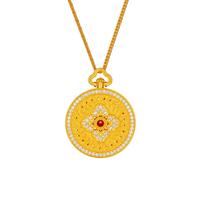 梦金园 古法镶嵌 黄金项链