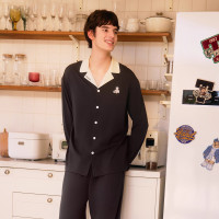 TEENIE WEENIE 小熊睡衣 男女款莫代尔情侣长袖家居服套装 碳灰色  XL