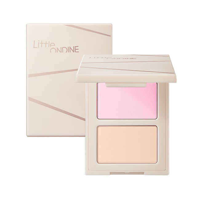 小奥汀 「小魔盒」双色双效粉饼01白皙色 迷你版3.5g（定妆磨皮提气色）