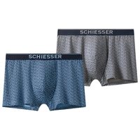 88VIP：舒雅 2条装SCHIESSER舒雅26年早春新品男士棉莫代尔几何纹大码平角内裤