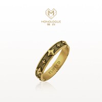 MONOLOGUE 复古黄金星星钻石戒指 情侣对戒 新年礼物