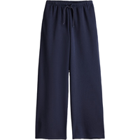 H&M女装裤子2024秋季宽松运动休闲松紧抽绳阔腿慢跑裤1199249 海军蓝 165/80 M
