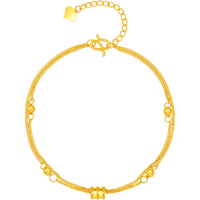 周六福 5G工艺小蛮腰黄金手链女足金新年生日礼 约2.5g