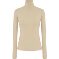 DAZZLE 地素春秋季坑条弹力高领打底毛衣针织衫上衣女