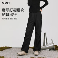VVC 成毅同款休闲裤男女冬季直筒工装保暖裤运动户外加绒裤子 星空黑（保暖防风防水） L