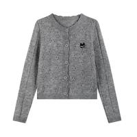 a02 韩系镂空小众设计感别致毛衣外套2025秋季休闲百搭女式针织衫