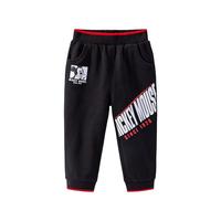 迪士尼宝宝童装男女童时尚休闲百搭舒适保暖长裤24年 211K1113黑色 110