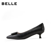 BeLLE/百丽 真皮 女士高跟单鞋 黑色 34 (220mm)