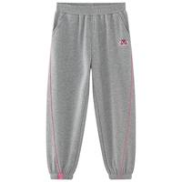 迪士尼（Disney）童装女童针织分割运动长裤2024年春秋装儿童多巴胺卫裤裤子 中麻灰 140