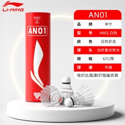 李宁 尼龙球 AN01 羽毛球 RYQQ038-2 6只装