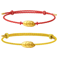  老庙黄金 5D立体层次双色 黄金手绳